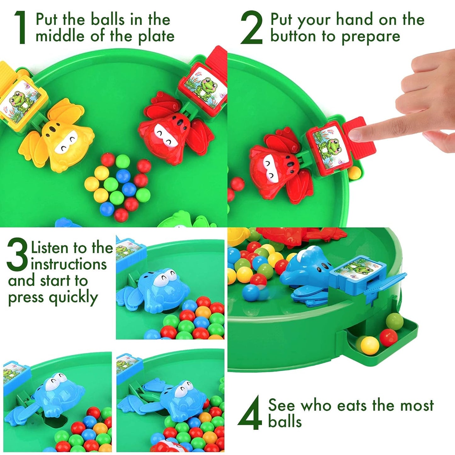 Funnoys Frog Eat Beans multi-player Game | Fast-Paced Action Game for Kids | Hungry Frogs Eat the Beans!